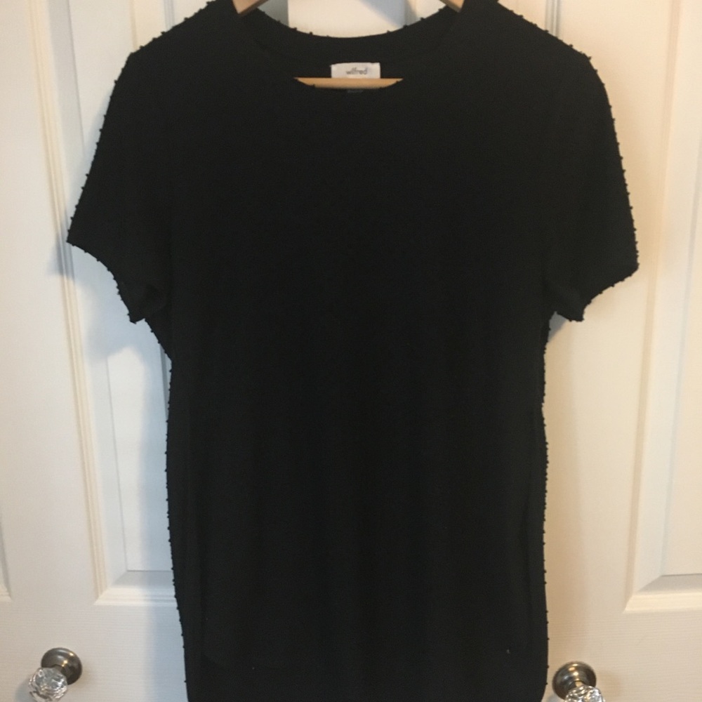Aritzia Black Short Sleeve, side split Tee